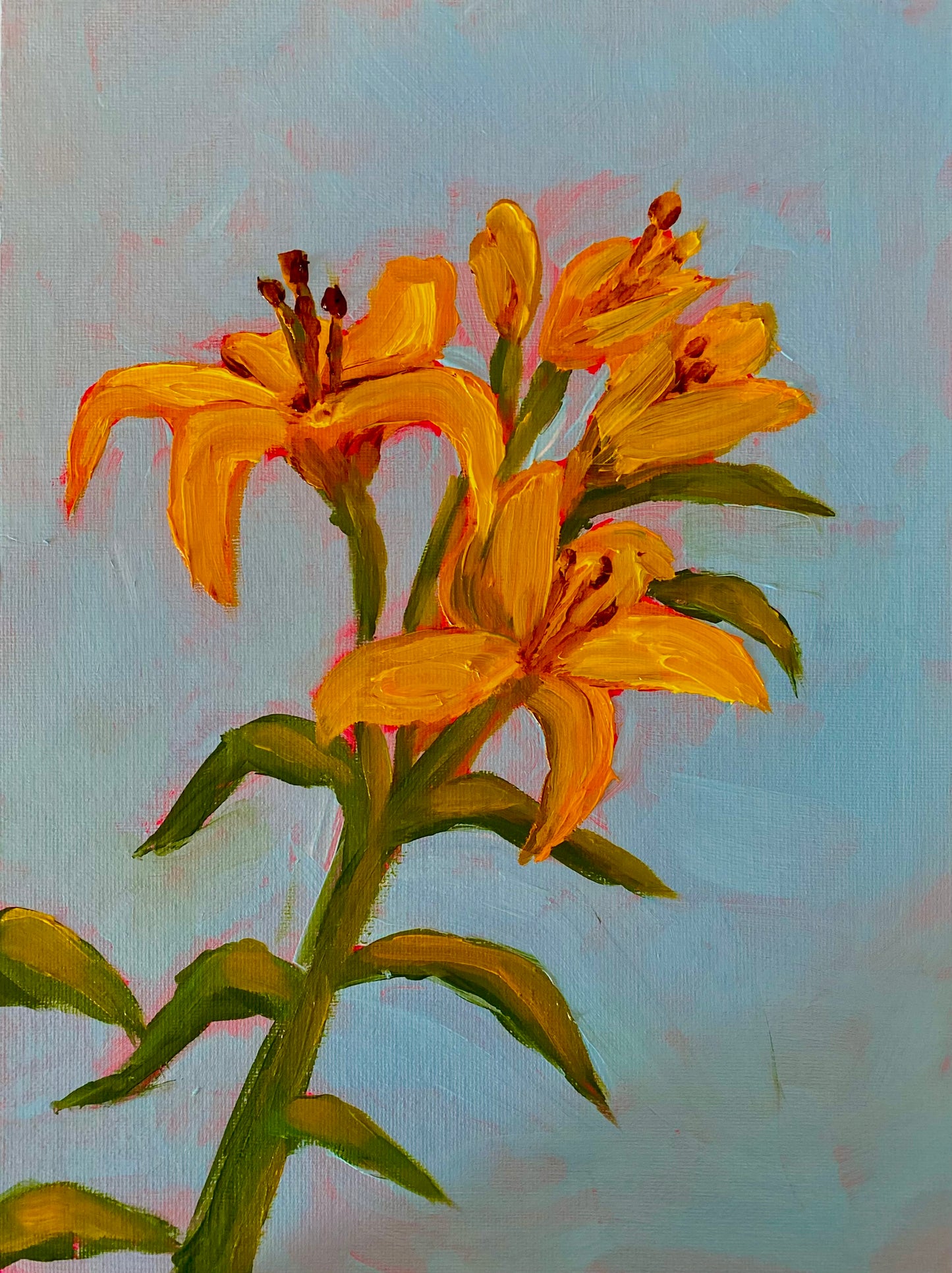 Lilies- Oil on Board