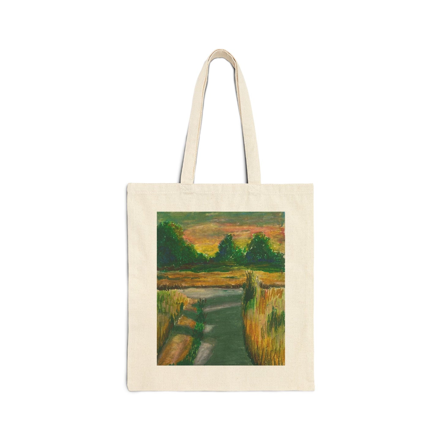 Country Roads Cotton Canvas Tote