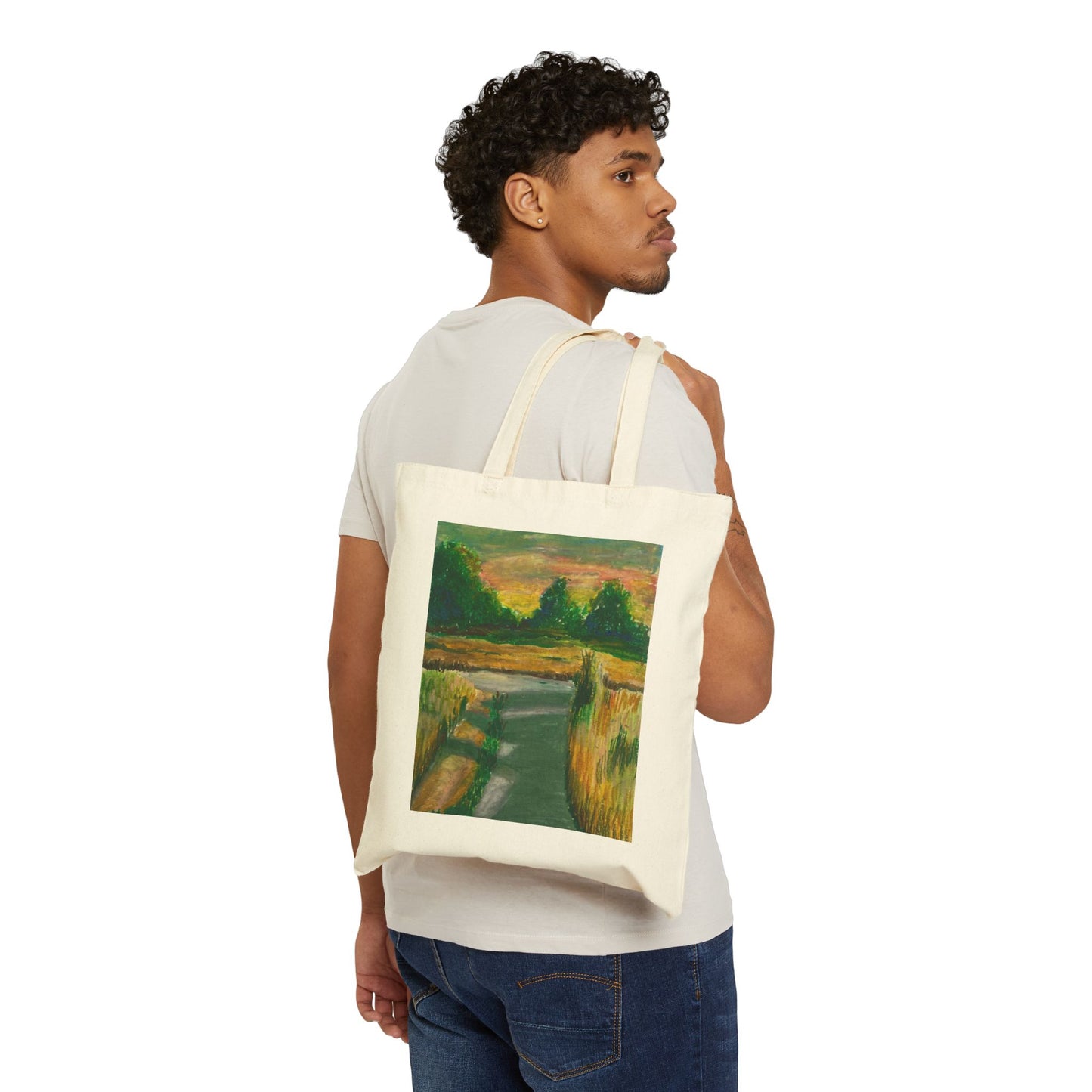 Country Roads Cotton Canvas Tote