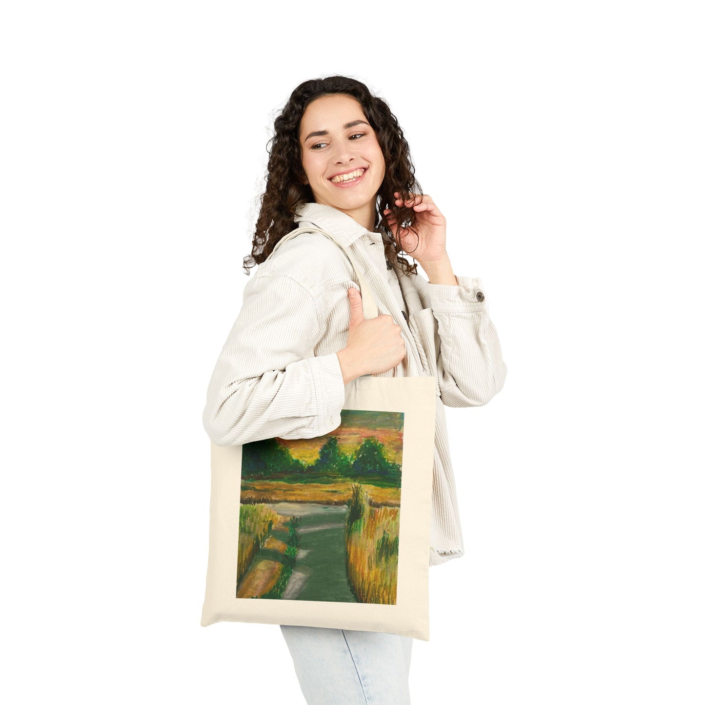 Country Roads Cotton Canvas Tote