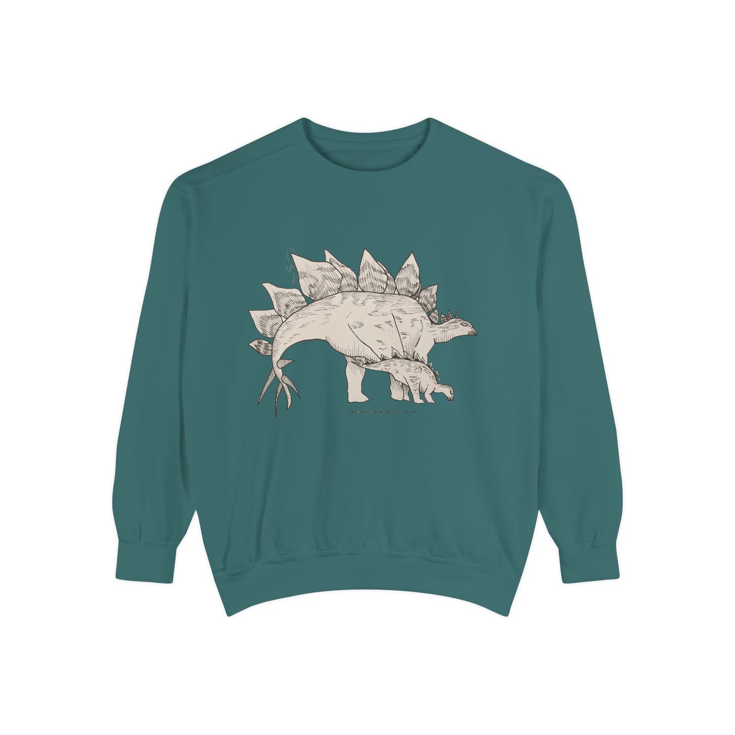 "Stegosaurus Ungulatus & Young" Crewneck - Comfort Colors