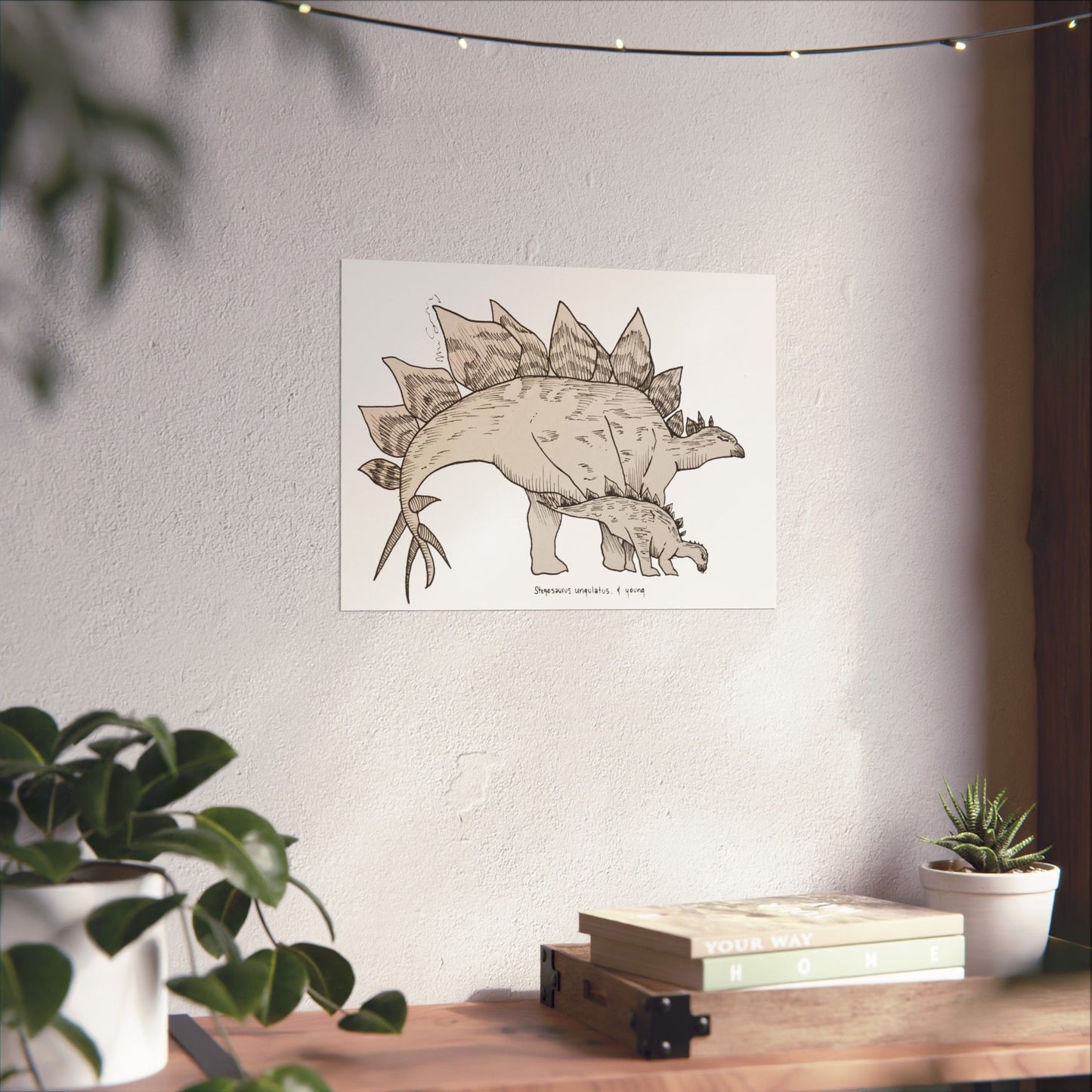 "Stegosaurus Ungulatus & Young" Poster Print