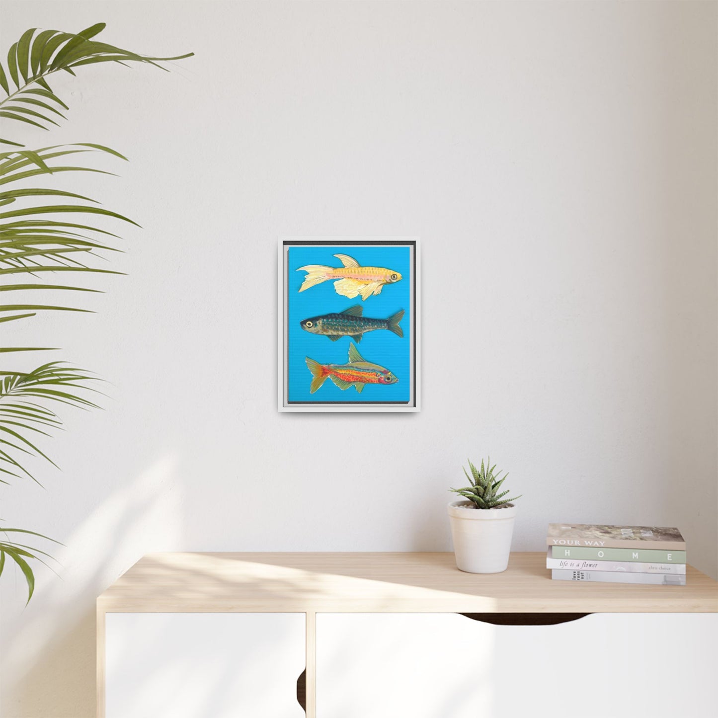 "Fish Trio" Framed Canvas Print