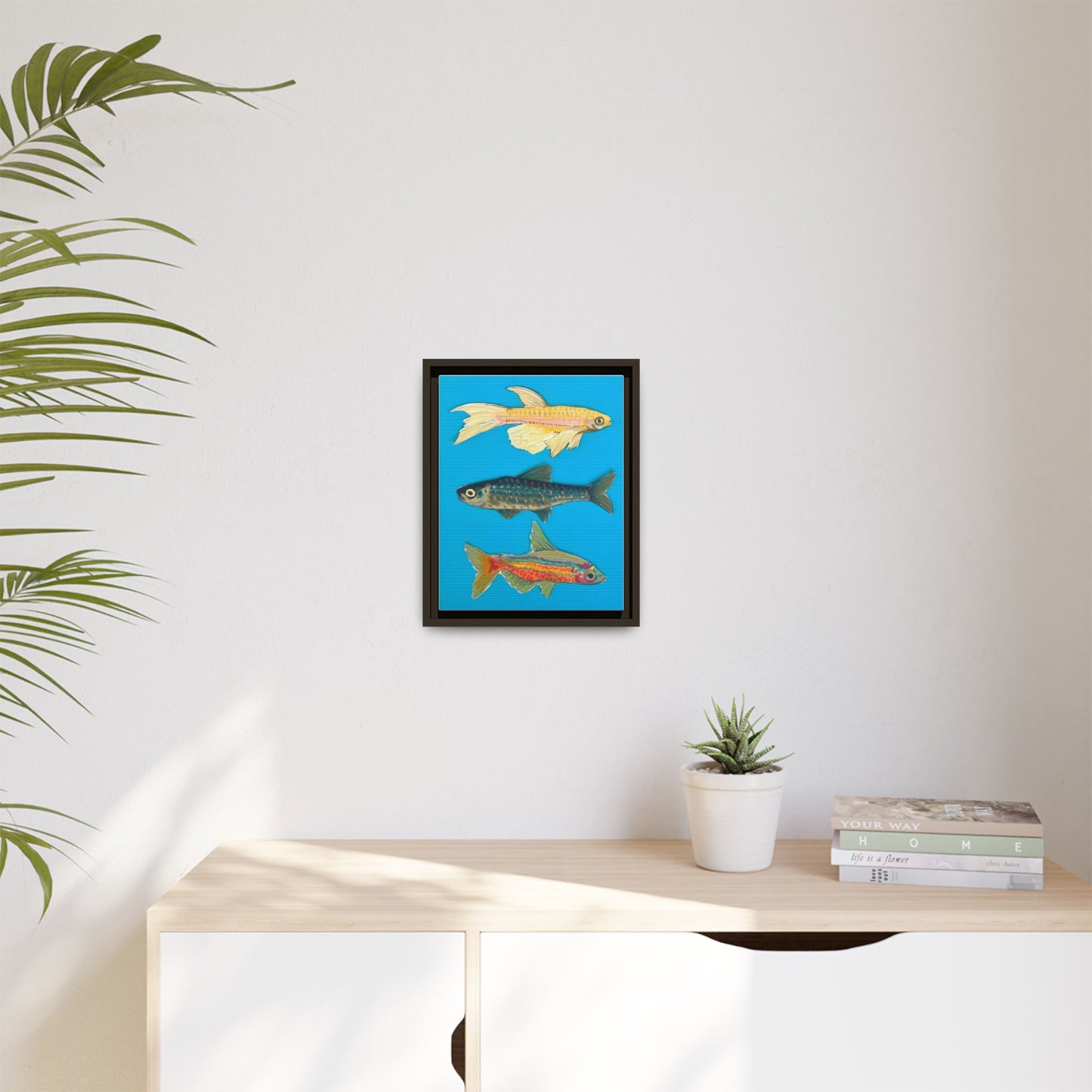 "Fish Trio" Framed Canvas Print