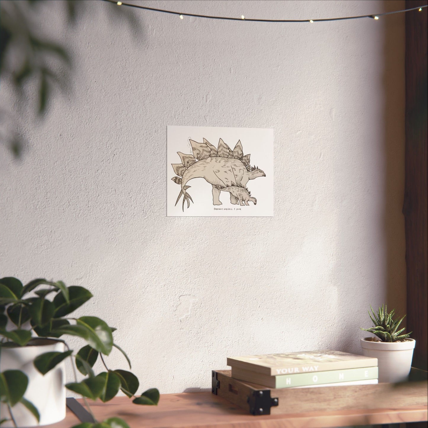 "Stegosaurus Ungulatus & Young" Poster Print